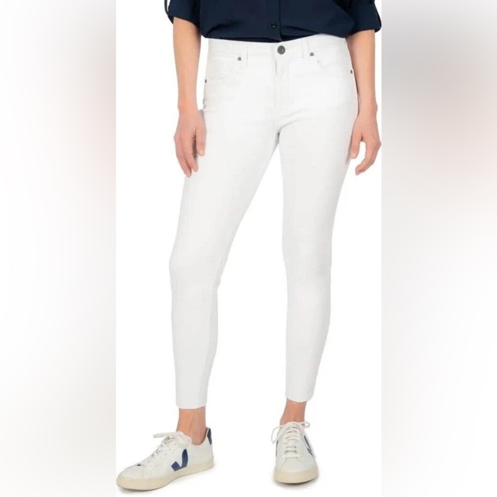 Kut from the Kloth Donna High Rise Ankle Skinny | Size 4 | White Jeans